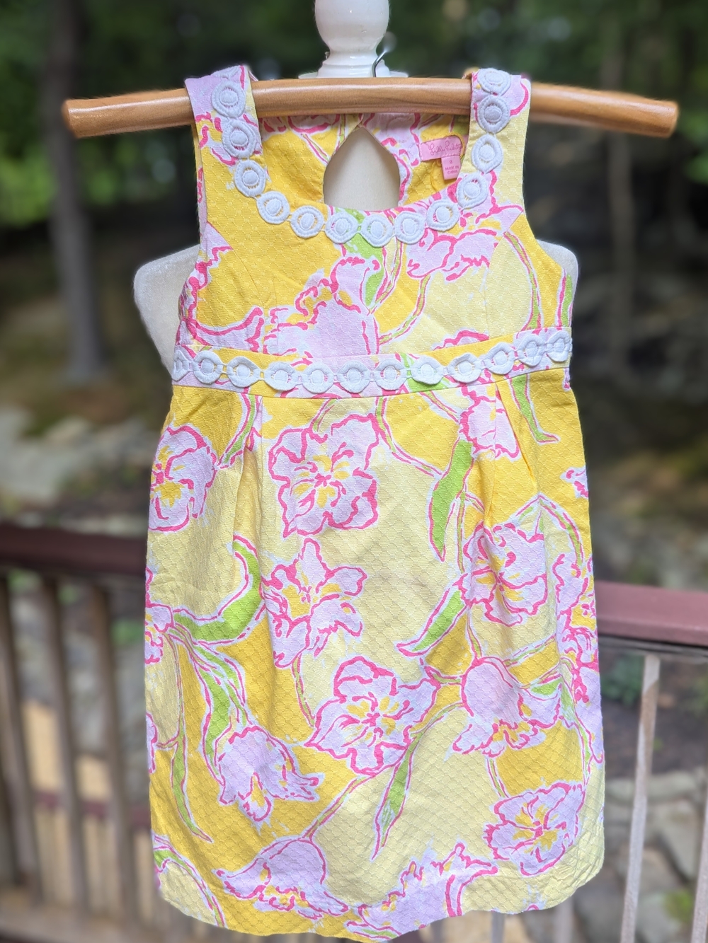 Lilly Pulitzer Yellow Pink Floral Sleeveless Girls Dress